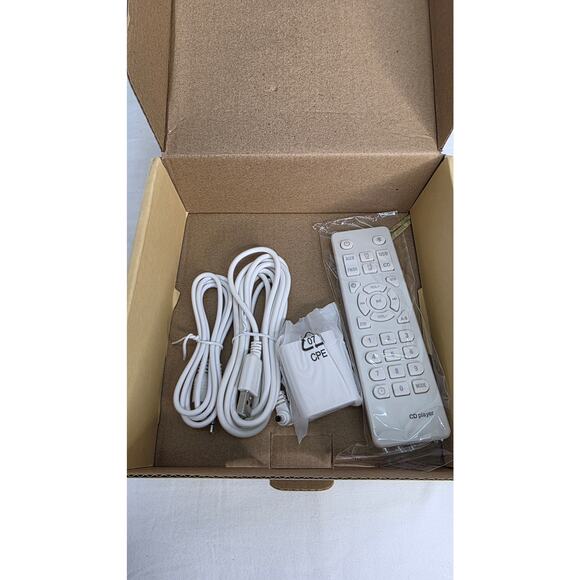 White Desktop Portable Bluetooth CD Player HiFi Sound Speakers Remote Control - Picture 3 of 14